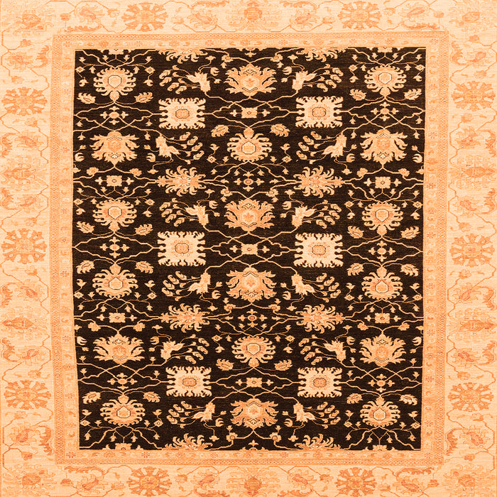 Square Oriental Orange Traditional Rug, abs3626org