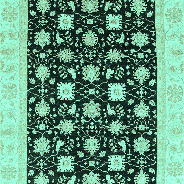 Machine Washable Oriental Turquoise Traditional Area Rugs, wshabs3626turq