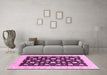 Machine Washable Oriental Pink Traditional Rug in a Living Room, wshabs3626pnk