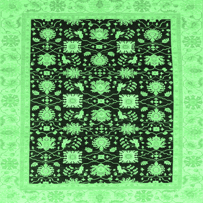 Square Oriental Emerald Green Traditional Rug, abs3626emgrn