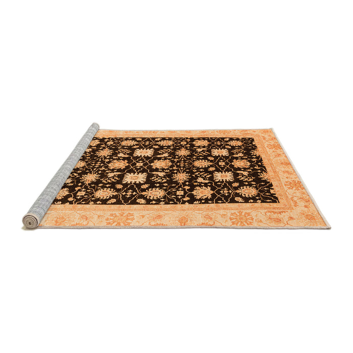 Sideview of Machine Washable Oriental Orange Traditional Area Rugs, wshabs3626org