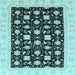 Square Oriental Light Blue Traditional Rug, abs3626lblu