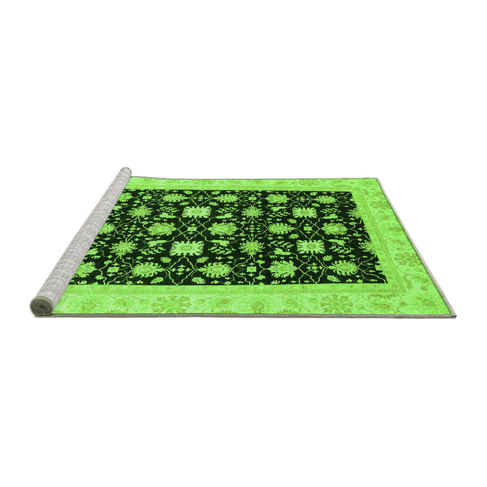 Sideview of Machine Washable Oriental Green Traditional Area Rugs, wshabs3626grn