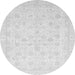 Round Machine Washable Oriental Gray Traditional Rug, wshabs3627gry