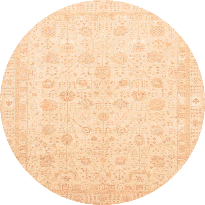 Round Abstract Sun Yellow Oriental Rug, abs3627