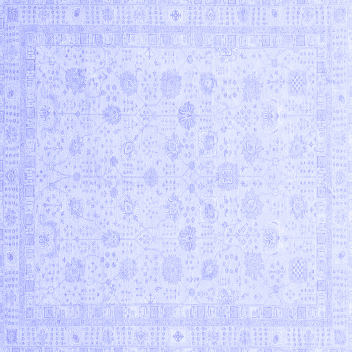 Square Machine Washable Oriental Blue Traditional Rug, wshabs3627blu