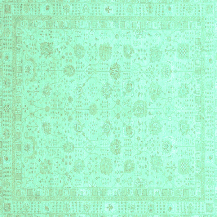 Square Oriental Turquoise Traditional Rug, abs3627turq