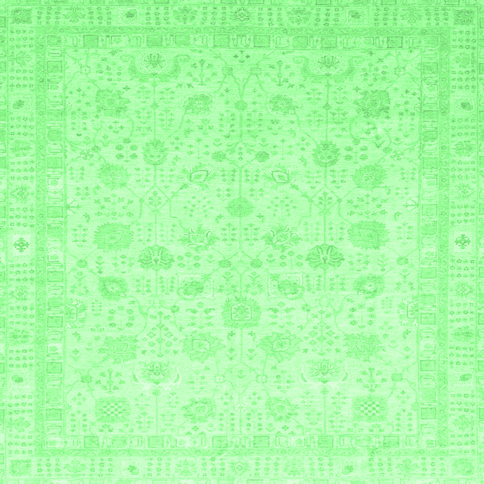 Square Machine Washable Oriental Emerald Green Traditional Area Rugs, wshabs3627emgrn