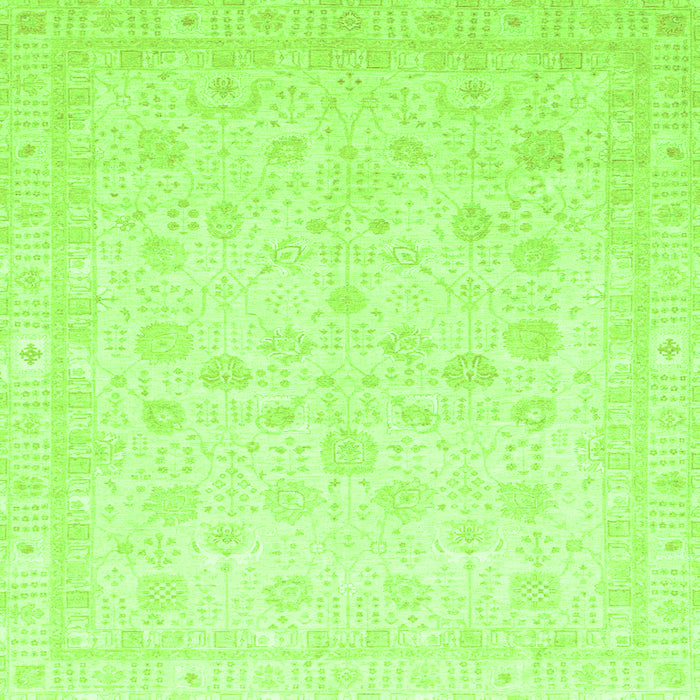 Square Machine Washable Oriental Green Traditional Area Rugs, wshabs3627grn