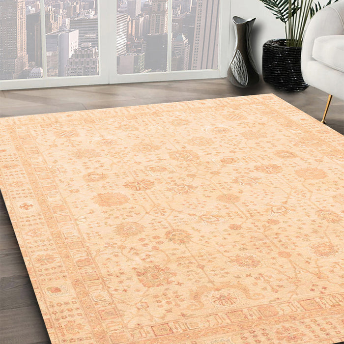 Machine Washable Abstract Sun Yellow Rug in a Family Room, wshabs3627