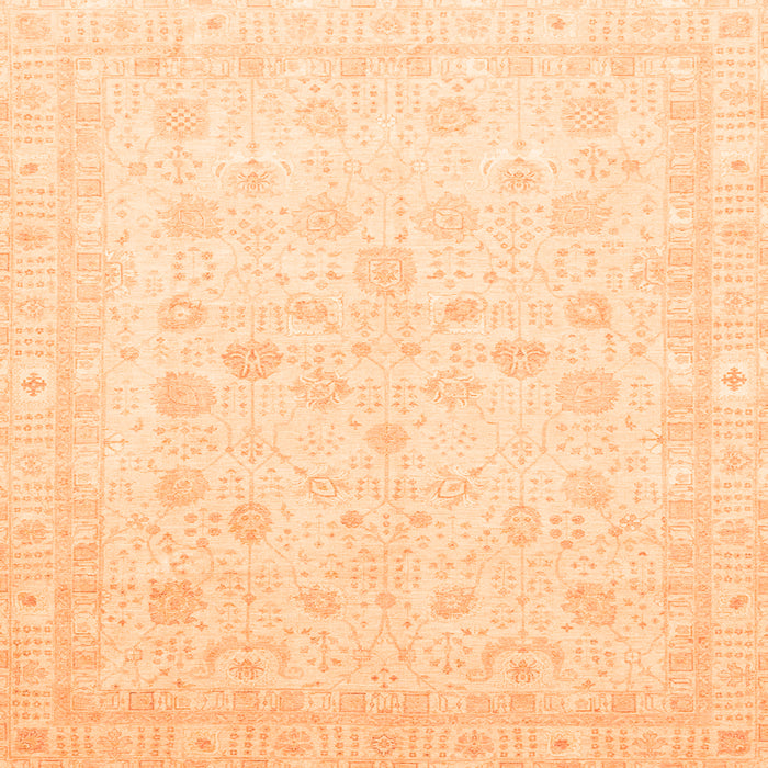 Square Machine Washable Oriental Orange Traditional Area Rugs, wshabs3627org
