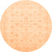 Round Oriental Orange Traditional Rug, abs3627org