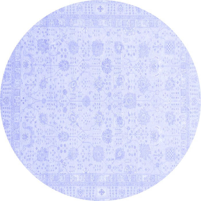 Round Oriental Blue Traditional Rug, abs3627blu
