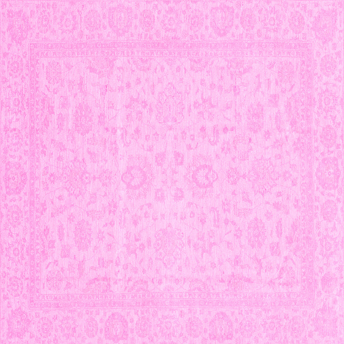 Square Machine Washable Oriental Pink Traditional Rug, wshabs3628pnk