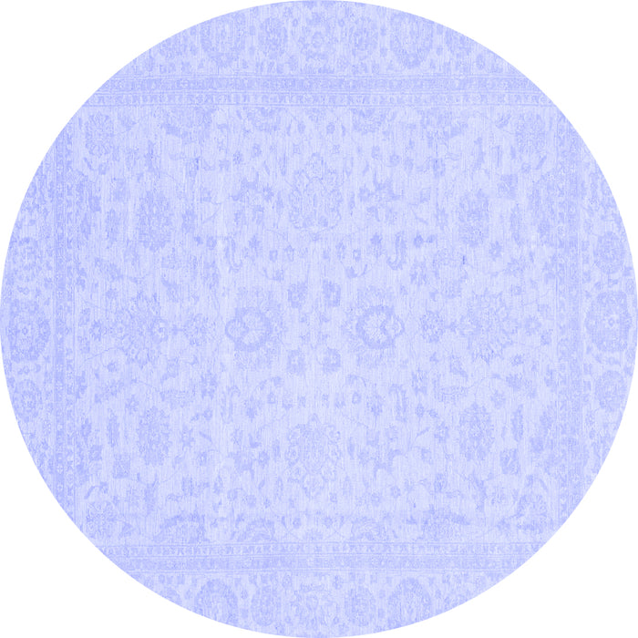 Round Oriental Blue Traditional Rug, abs3628blu