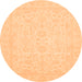 Round Machine Washable Oriental Orange Traditional Area Rugs, wshabs3628org