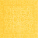 Square Machine Washable Oriental Yellow Traditional Rug, wshabs3628yw