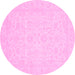 Round Oriental Pink Traditional Rug, abs3628pnk