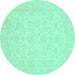 Round Oriental Turquoise Traditional Rug, abs3628turq