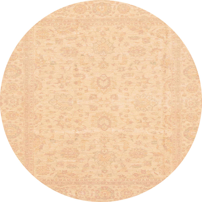 Round Machine Washable Abstract Yellow Rug, wshabs3628