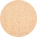 Round Abstract Yellow Oriental Rug, abs3628