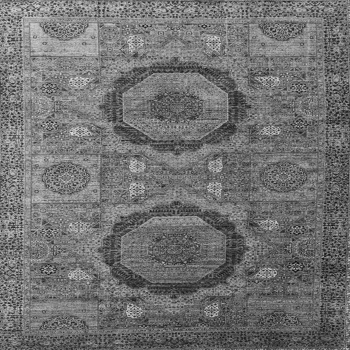 Square Abstract Gray Modern Rug, abs3629gry