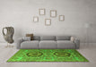 Machine Washable Abstract Green Modern Area Rugs in a Living Room,, wshabs3629grn