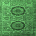 Square Abstract Emerald Green Modern Rug, abs3629emgrn