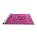 Sideview of Machine Washable Abstract Pink Modern Rug, wshabs3629pnk