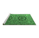 Sideview of Machine Washable Abstract Emerald Green Modern Area Rugs, wshabs3629emgrn