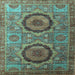 Square Abstract Light Blue Modern Rug, abs3629lblu