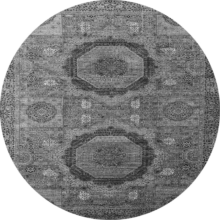 Round Abstract Gray Modern Rug, abs3629gry