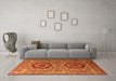 Machine Washable Abstract Orange Modern Area Rugs in a Living Room, wshabs3629org