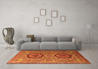 Machine Washable Abstract Orange Modern Rug, wshabs3629org