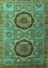 Machine Washable Abstract Turquoise Modern Area Rugs, wshabs3629turq