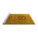 Sideview of Machine Washable Abstract Yellow Modern Rug, wshabs3629yw