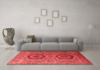 Machine Washable Abstract Red Modern Rug, wshabs3629red