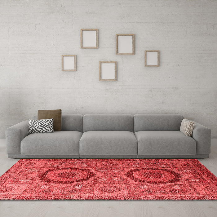 Modern Red Washable Rugs