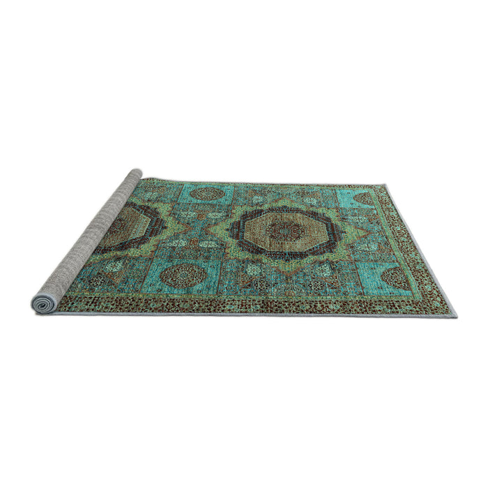 Sideview of Machine Washable Abstract Light Blue Modern Rug, wshabs3629lblu