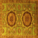 Square Abstract Yellow Modern Rug, abs3629yw