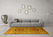 Machine Washable Abstract Yellow Modern Rug in a Living Room, wshabs3629yw