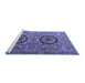 Sideview of Machine Washable Abstract Blue Modern Rug, wshabs3629blu