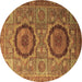 Round Machine Washable Abstract Brown Modern Rug, wshabs3629brn