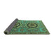 Sideview of Abstract Turquoise Modern Rug, abs3629turq