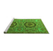 Sideview of Machine Washable Abstract Green Modern Area Rugs, wshabs3629grn