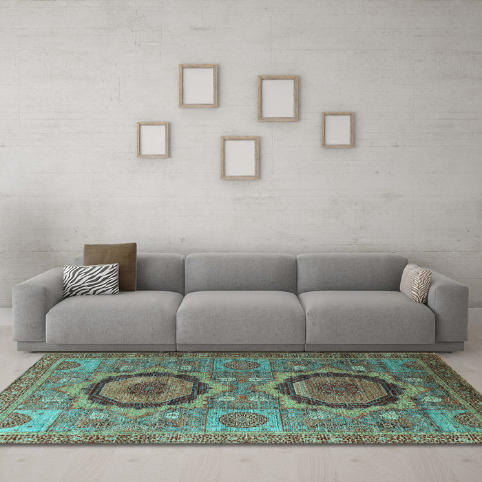 Machine Washable Abstract Light Blue Modern Rug in a Living Room, wshabs3629lblu