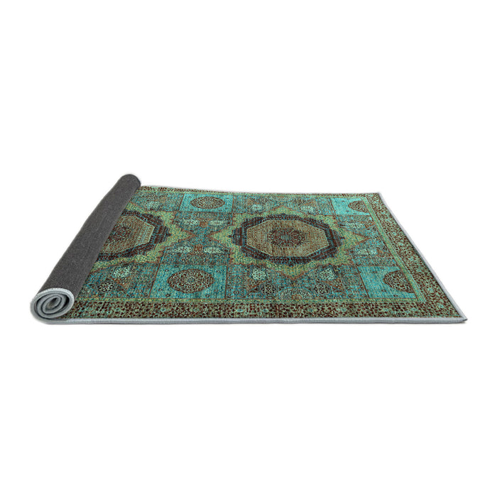 Sideview of Abstract Light Blue Modern Rug, abs3629lblu