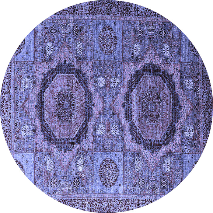 Round Machine Washable Abstract Blue Modern Rug, wshabs3629blu
