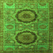 Square Machine Washable Abstract Green Modern Area Rugs, wshabs3629grn