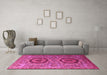 Machine Washable Abstract Pink Modern Rug in a Living Room, wshabs3629pnk